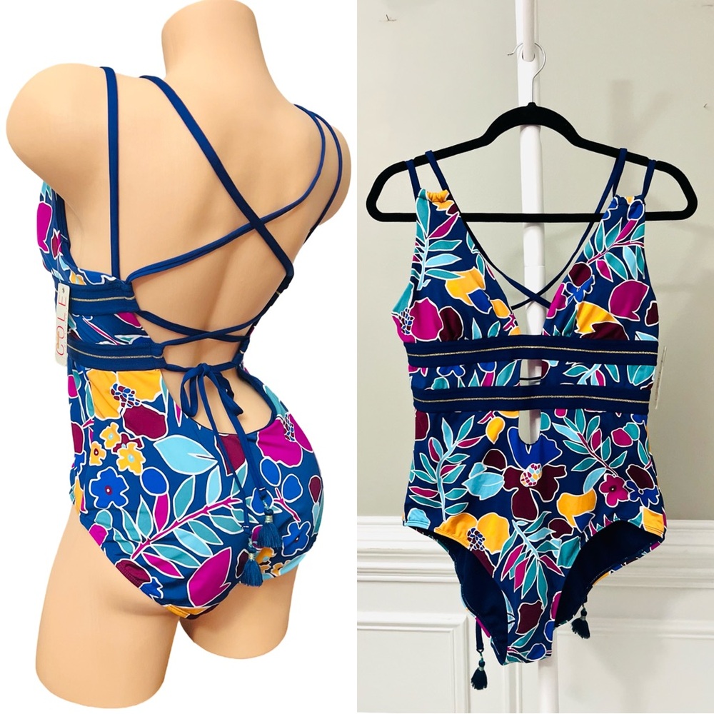 ✨NWT✨COLE OF CALIFORNIA▪️ Women’s One Piece Colorful Floral Swimsuit - Picture 5 of 15